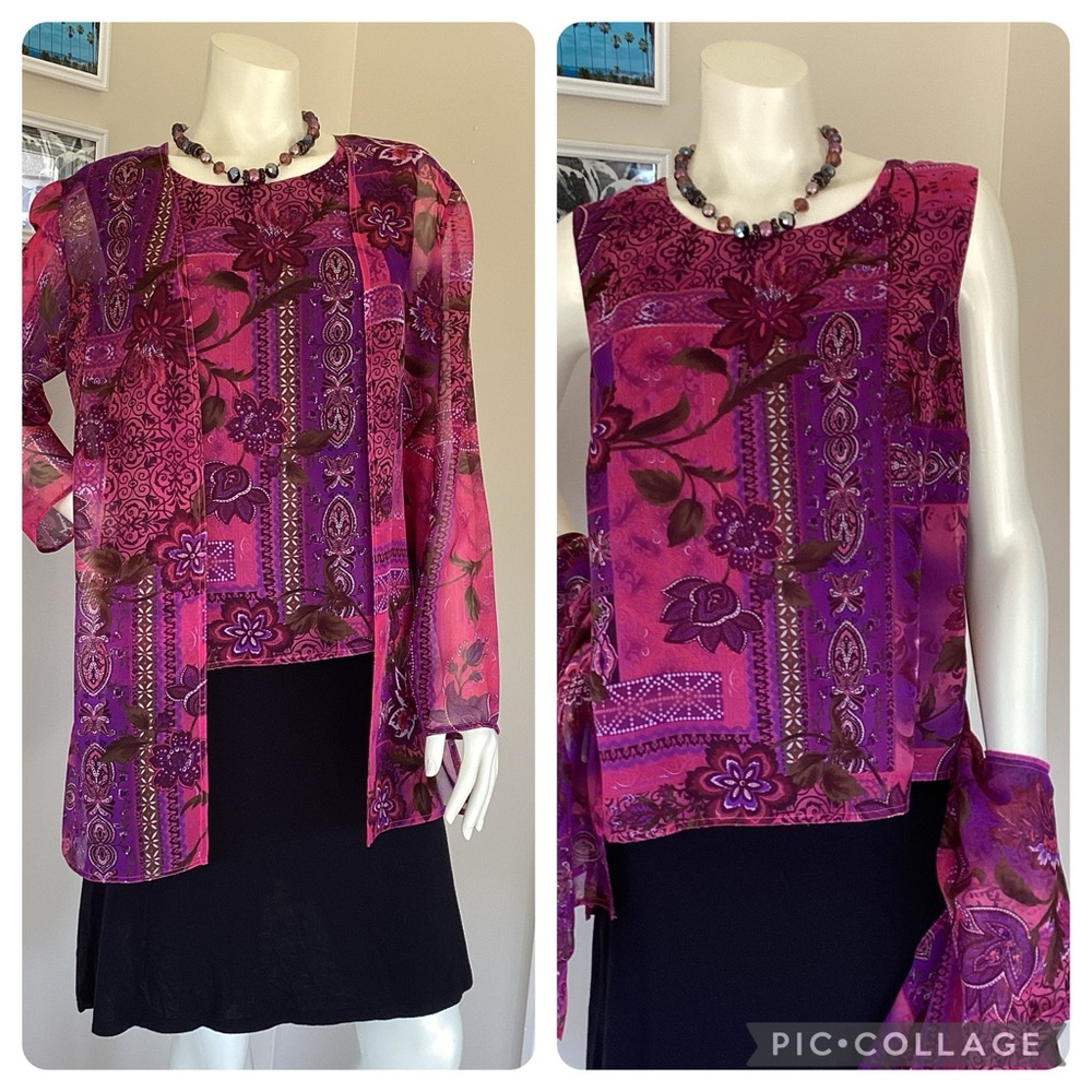 Coldwater Creek 2 Piece Blouse Ensemble.❤️